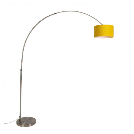 Oblúková lampa oceľ s žltým tienidlom 35/35/20 - XL QAZQA