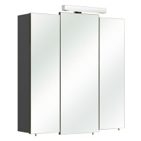 Tmavosivá závesná kúpeľňová skrinka so zrkadlom 83x73 cm Set 311 - Pelipal