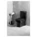 Gedy - FLORIDA stojan s držiakom na toaletný papier a WC kefou, čierna matná 733214