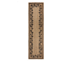 Běhoun Printed Jute Maisie Natural/Black - 60x230 cm Flair Rugs koberce