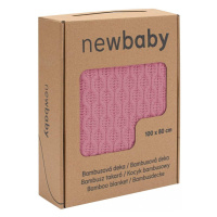 Bambusová pletená deka New Baby so vzorom 100x80 cm pink