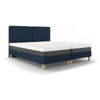 Tmavomodrá dvojlôžková posteľ Mazzini Beds Lotus, 180 x 200 cm