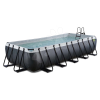 Bazén s pieskovou filtráciou Black Leather pool Exit Toys oceľová konštrukcia 540*250*100 cm čie