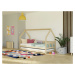 Benlemi Detská posteľ domček FENCE 2v1 z dreva so zábranou a prístelkou Zvoľte farbu: Transparen