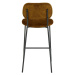 Zamatová barová stolička v horčicovej farbe 92 cm Emma - Light & Living