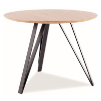 Dubový jedálenský stôl s čiernymi nohami TETIS 100x100