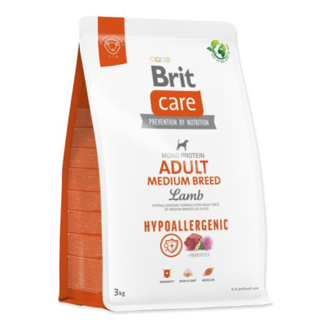 Krmivo Brit Care Dog Hypoallergenic Adult Medium Breed Lamb 3kg