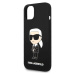 Karl Lagerfeld Liquid Silicone Ikonik NFT Zadný Kryt pre iPhone 15 Black