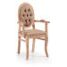 Estila Luxusná elegantná stolička s lakťovými opierkami čalunená Bromo z masívu