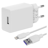 Obal:Me Cestovná Nabíjačka USB-A 10W + USB-A/Lightning Kábel 1m White