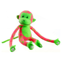 Teddies Opica svietiaci v tme ružovo zelená 33 cm