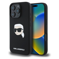 Karl Lagerfeld Liquid Silicone Karl Head MagSafe kryt iPhone 16 Pro Max čierny