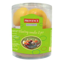 Provence Neparfumovaná plávajúca sviečka PROVENCE 8ks žltá