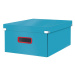 Modrý kartónový úložný box s vekom 48x37x20 cm Click&Store – Leitz