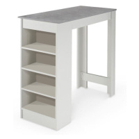 Barový stolík Mariano 115x103x50 cm (biela, sivá)