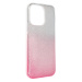 Silikónové puzdro na Apple iPhone 14 Pro Max Forcell Shining strieborno-ružové
