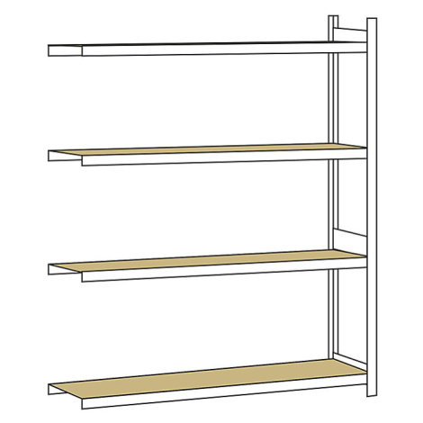 Regál s veľkým rozpätím, s drevotrieskovou doskou, výška 2500 mm SCHULTE