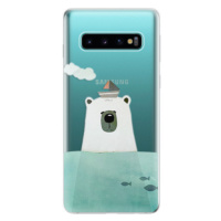 Odolné silikónové puzdro iSaprio - Bear With Boat - Samsung Galaxy S10