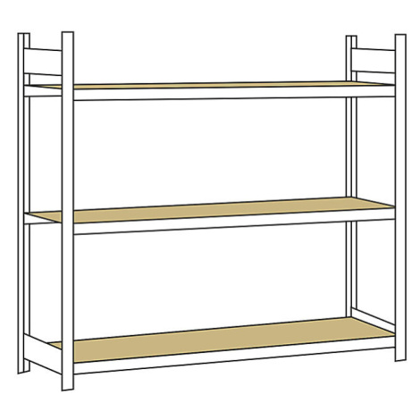 Regál s veľkým rozpätím, s drevotrieskovou doskou, výška 2000 mm SCHULTE