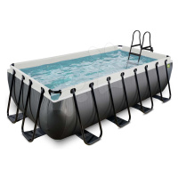 Bazén s pieskovou filtráciou Black Leather pool Exit Toys oceľová konštrukcia 400*200*100 cm čie
