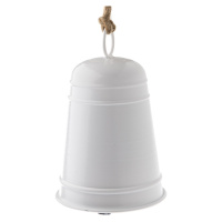 Kovový zvonček Ringle biela, 12 x 20 cm
