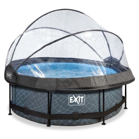 Bazén s krytom a filtráciou Stone pool Exit Toys kruhový oceľová konštrukcia 244*76 cm šedý od 6
