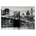 FTN S 2465 AG Design vliesová fototapeta 4-dielna Brooklyn bridge black and white, veľkosť 360 x