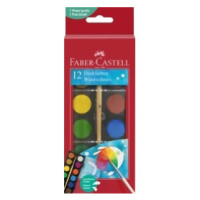 Vodové farby Faber Castell 12-farebné, priemer 24mm