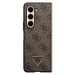 Guess 4G PU Leather Triangle Zadný Kryt pre Samsung Galaxy Z Fold 5 Brown