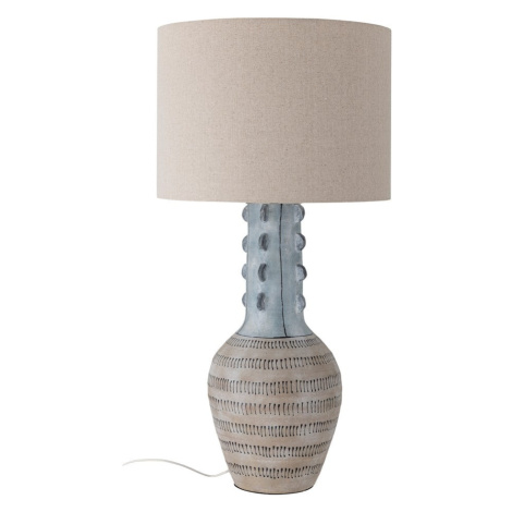 Svetlomodrá stolová lampa s textilným tienidlom (výška 90 cm) Gadiela – Bloomingville