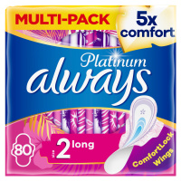 ALWAYS Platinum Super (veľkosť 2) Hygienické vložky s krídelkami 80 ks