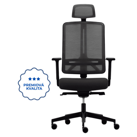 RIM Ergonomická kancelárska stolička FLEXI FX 1104 čierna s opierkou hlavy SKLADOVÁ