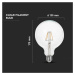 Žiarovka LED filament E27 6W, G125, 3000K, 600lm, 280°, Ra 80, VT-1983 (V-TAC)