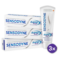 SENSODYNE Zubná pasta pre citlivé zuby Rapid 3 x 75 ml