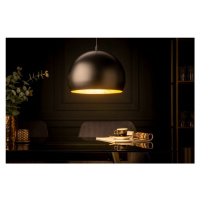 Estila Moderná závesná lampa Tatuma okrúhleho tvaru čierno-zlatej farby z kovu 30cm