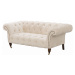 Dekoria Pohovka Chesterfield Glamour Velvet Cream pre 2 osoby, 187 x 94 x 75 cm