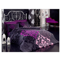 Saténové obliečky SULTAN, 200 x 220 cm, fialová, čierna