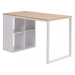 Písací stôl s regálom 120x60 cm Dekorhome Biela,Písací stôl s regálom 120x60 cm Dekorhome Biela
