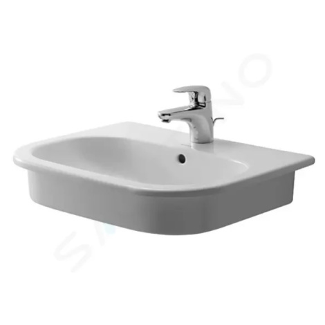 DURAVIT - D-Code Umývadlo zápustné, 545x435 mm, s prepadom, s otvorom na batériu, biela 03375400