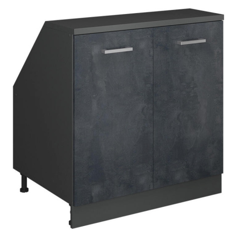 Vicco ŠIKMÁ SKRIŇA Rion Čierny betón 80 x 81.6 cm s 2 dverami, korpus skrine hĺbka 60 cm