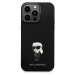 Karl Lagerfeld Liquid Silicone Metal Ikonik Zadný Kryt pre iPhone 15 Pro Max Black