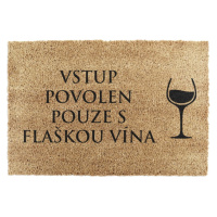 Rohožka z prírodného kokosového vlákna Artsy Doormats Flaška Vína, 40 x 60 cm