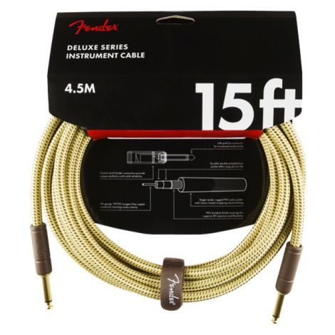 Fender Deluxe Series 15' Instrument Cable Tweed