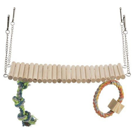 Trixie Suspension bridge w. rope & toy, hamster, wood/rope, 30 × 17 × 9 cm