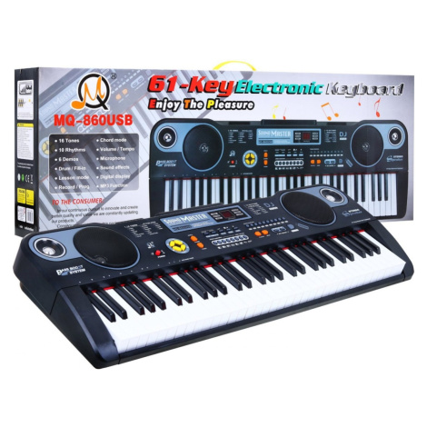 mamido  Veľký keyboard s mikrofónom MP3 čierny