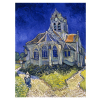 Obraz - 50x70 cm reprodukcia The Church at Auvers, Vincent van Gogh – Fedkolor