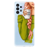 Odolné silikónové puzdro iSaprio - My Coffe and Redhead Girl - Samsung Galaxy A13