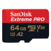 SanDisk micro SDXC karta 64GB Extreme PRO (200 MB/s Class 10, UHS-I U3 V30) + adaptér