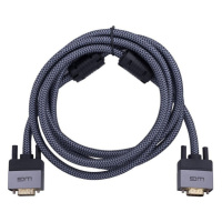 Kábel VGA (male) na VGA (male), 2 metre, šedo-čierna
