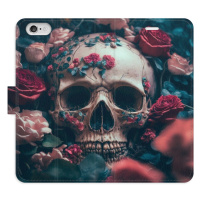 Flipové puzdro iSaprio - Skull in Roses 02 - iPhone 6/6S